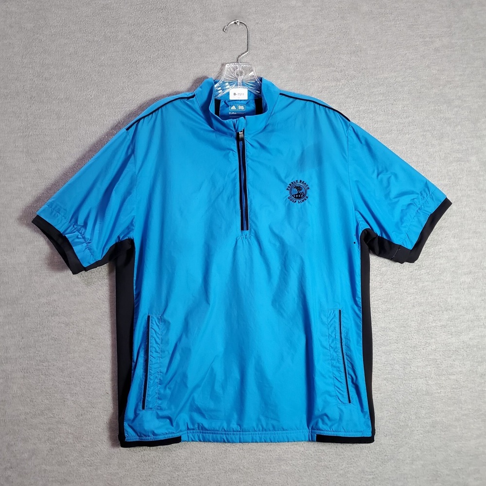 Pebble Beach Golf Links Men Jacket Medium Blue 1/2 Zip Climaproof Logo Adidas *
